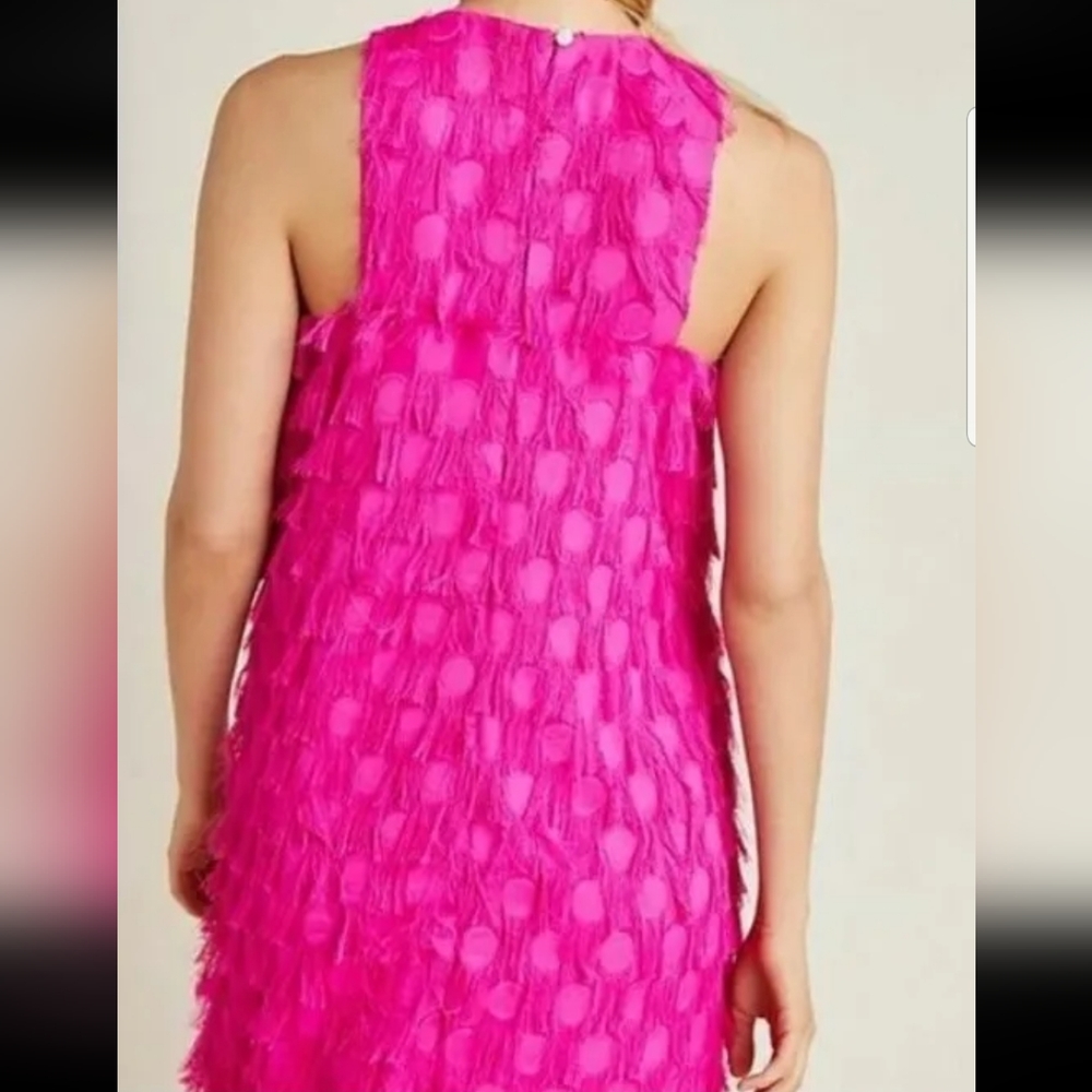 By Anthropologie Roxie Textured Finger Shift Dress Size 12 - Picture 9 of 13